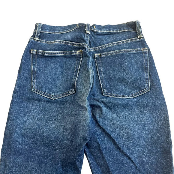 We The Free Free People Dark Wash Jeans Distressed Raw Chewed Hem Size 27 - Picture 7 of 12